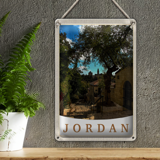 Blechschild Reise 20x30cm Jordan Urlaub Natur Bäume