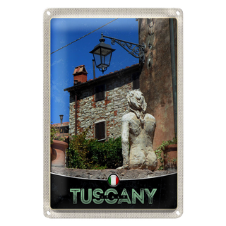 Blechschild Reise 20x30cm Toskana Italien Frauenskulptur Dekoration