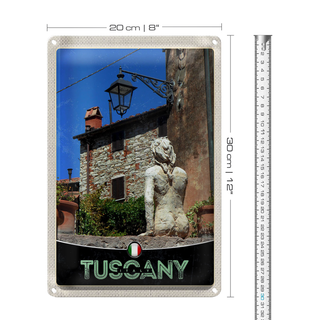 Blechschild Reise 20x30cm Toskana Italien Frauenskulptur Dekoration