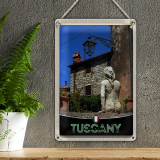 Blechschild Reise 20x30cm Toskana Italien Frauenskulptur Dekoration