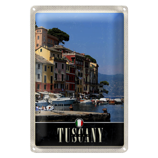 Blechschild Reise 20x30cm Toskana Italien Hafen Meer Dekoration