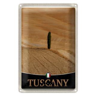 Blechschild Reise 20x30cm Toskana Italien Wüste Baum Sand Schild