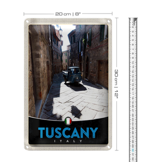Blechschild Reise 20x30cm Toskana Italien Altstadt Auto Schild