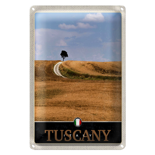 Blechschild Reise 20x30cm Toskana Italien Feld Wiese Natur Schild