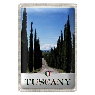 Blechschild Reise 20x30cm Toskana Italien Allee Weg Schild