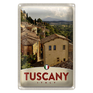 Blechschild Reise 20x30cm Toskana Italien Häuser Überblick Dekoration