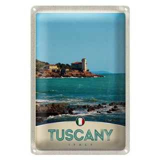 Blechschild Reise 20x30cm Toskana Italien Meer Strand Haus