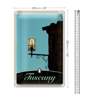 Blechschild Reise 20x30cm Toskana Italien