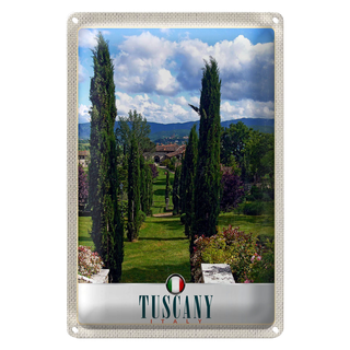 Blechschild Reise 20x30cm Toskana Italien Natur Bäume Dekoration