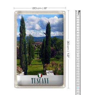 Blechschild Reise 20x30cm Toskana Italien Natur Bäume Dekoration