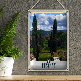 Blechschild Reise 20x30cm Toskana Italien Natur Bäume Dekoration