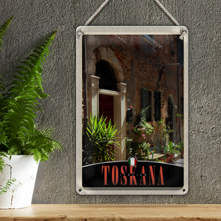 Blechschild Reise 20x30cm Toskana Italien Gebäude Natur