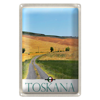 Blechschild Reise 20x30cm Toskana Italien Weide Wiese Natur