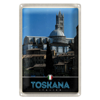 Blechschild Reise 20x30cm Toskana Italien Wüste Natur Sand