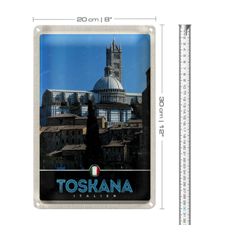 Blechschild Reise 20x30cm Toskana Italien Wüste Natur Sand