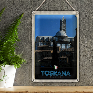 Blechschild Reise 20x30cm Toskana Italien Wüste Natur Sand