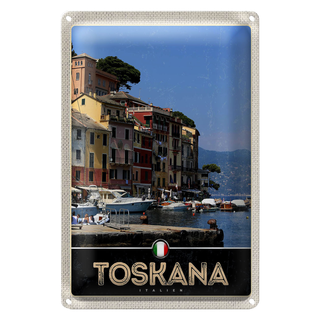 Blechschild Reise 20x30cm Toskana Italien Meer