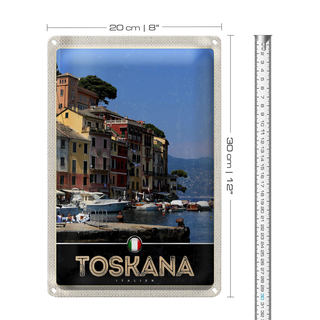 Blechschild Reise 20x30cm Toskana Italien Meer