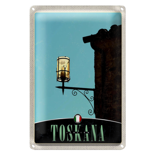 Blechschild Reise 20x30cm Toskana Italien Architektur Laterne