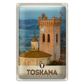 Blechschild Reise 20x30cm Toskana Italien Architektur Kirche