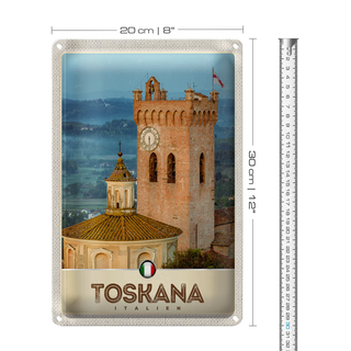 Blechschild Reise 20x30cm Toskana Italien Architektur Kirche