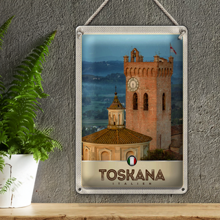 Blechschild Reise 20x30cm Toskana Italien Architektur Kirche
