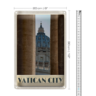 Blechschild Reise 20x30cm Vatikan City Gebäude Architektur