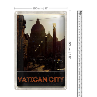 Blechschild Reise 20x30cm Vatikan City Kirche Architektur