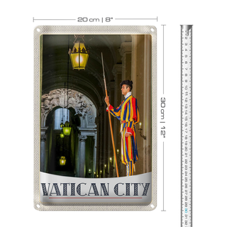 Blechschild Reise 20x30cm Vatikan City Kirche Wachmann