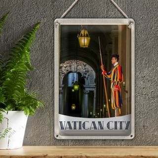 Blechschild Reise 20x30cm Vatikan City Kirche Wachmann