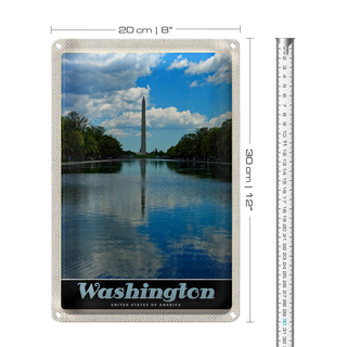Blechschild Reise 20x30cm Washington USA Amerika Poromac