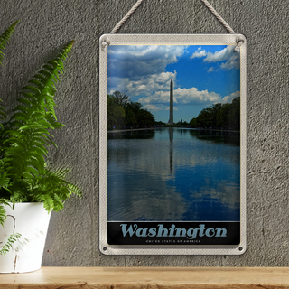Blechschild Reise 20x30cm Washington USA Amerika Poromac