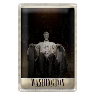 Blechschild Reise 20x30cm Washingon Amerika USA Skulptur