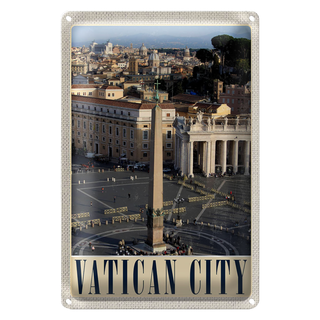 Blechschild Reise 20x30cm Vatikan Stadt Platz Kirche Urlaub