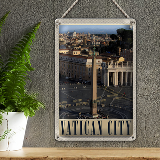 Blechschild Reise 20x30cm Vatikan Stadt Platz Kirche Urlaub