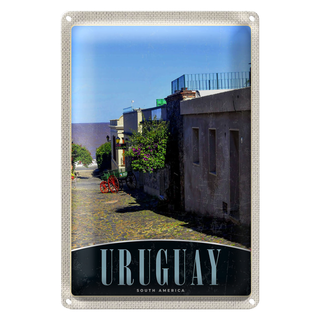 Blechschild Reise 20x30cm Uruguay Süd Amerika Stadt Urlaub