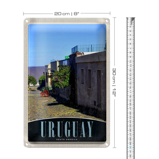 Blechschild Reise 20x30cm Uruguay Süd Amerika Stadt Urlaub