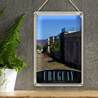 Blechschild Reise 20x30cm Uruguay Süd Amerika Stadt Urlaub