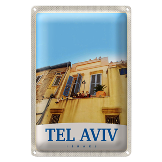 Blechschild Reise 20x30cm Tel Aviv Israel Stadt Gebäude
