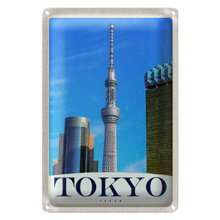 Blechschild Reise 20x30cm Tokyo Stadt Hochhaus Asien