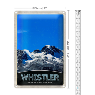 Blechschild Reise 20x30cm Whistler Blackcomb Kanada Schnee