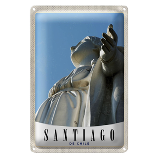 Blechschild Reise 20x30cm Santiago de Chile Amerika