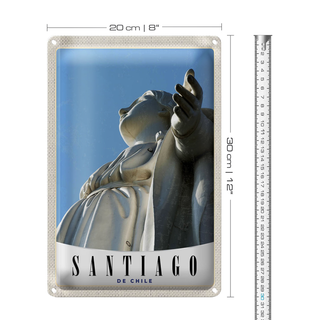 Blechschild Reise 20x30cm Santiago de Chile Amerika