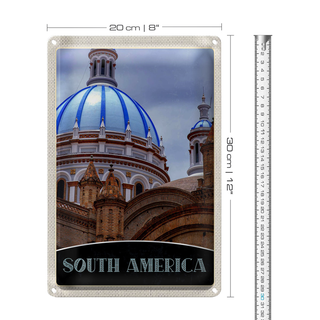 Blechschild Reise 20x30cm Süd Amerika Architektur Gebäude