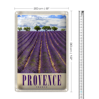 Blechschild Reise 20x30cm Provence Frankreich Lila Natur