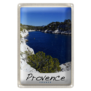 Blechschild Reise 20x30cm Provence Frankreich Meer Gebirge