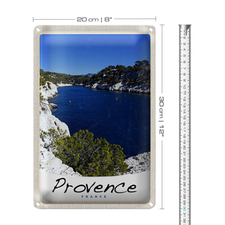 Blechschild Reise 20x30cm Provence Frankreich Meer Gebirge