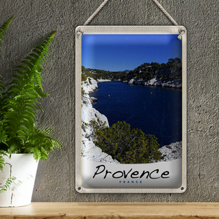 Blechschild Reise 20x30cm Provence Frankreich Meer Gebirge