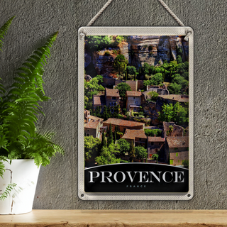 Blechschild Reise 20x30cm Provence Frankreich Natur Gebäude