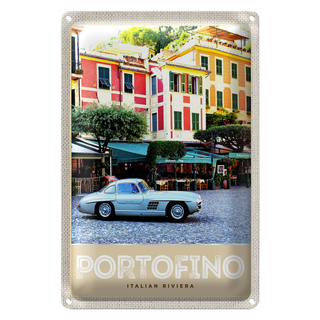 Blechschild Reise 20x30cm Portofino Italien Riviera Altstadt